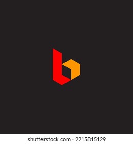 LB monogram logo. B letter initial logo with red and yellow color