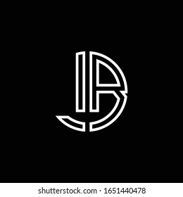 Plantilla de diseño de esquema de estilo de cinta de logotipo en monograma LB