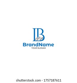 LB Mountain Logo Design Vector