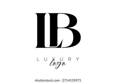 LB Serif Letter Monogram Typography Logo for Elegant Premium Branding Identity