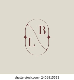LB wedding classic in elegant monogram with high quality professional design that will print well