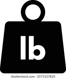 LB weight icon isolated on white background . Weight icon in LB measurement . Vector illustration