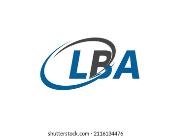 Letra LBA diseño creativo elegante del logo de swoosh