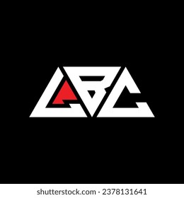 Diseño del logotipo de la letra triangular LBC con forma triangular. Monograma de diseño del logotipo del triángulo LBC. Plantilla de logotipo vectorial de triángulo LBC con color rojo. Logotipo triangular LBC Diseño sencillo, elegante y lujoso.