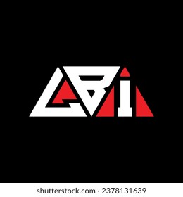 LBI triangle letter logo design with triangle shape. LBI triangle logo design monogram. LBI triangle vector logo template with red color. LBI triangular logo Simple, Elegant, and Luxurious design.