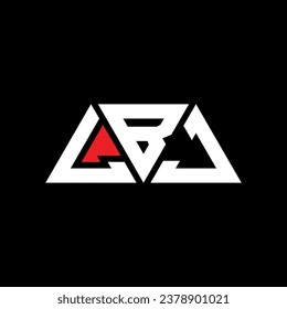 LBJ triangle letter logo design with triangle shape. LBJ triangle logo design monogram. LBJ triangle vector logo template with red color. LBJ triangular logo Simple, Elegant, and Luxurious design.