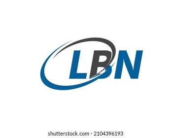 LBN letter creative modern elegant swoosh logo design