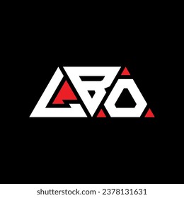 LBO triangle letter logo design with triangle shape. LBO triangle logo design monogram. LBO triangle vector logo template with red color. LBO triangular logo Simple, Elegant, and Luxurious design.