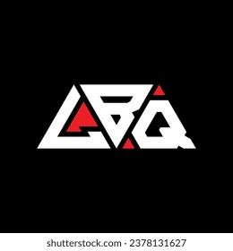 LBQ triangle letter logo design with triangle shape. LBQ triangle logo design monogram. LBQ triangle vector logo template with red color. LBQ triangular logo Simple, Elegant, and Luxurious design.