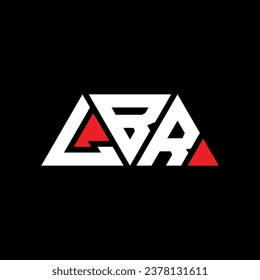 Diseño del logotipo de la letra triangular LBR con forma triangular. Monograma de diseño del logotipo del triángulo LBR. Plantilla de logotipo vectorial de triángulo LBR con color rojo. Logotipo triangular LBR Diseño sencillo, elegante y lujoso.