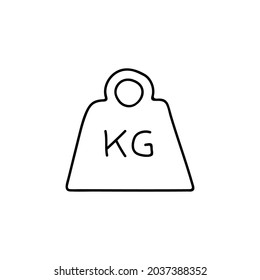 Lbs Measure Weight icon in flat black line style, isolated on white background 