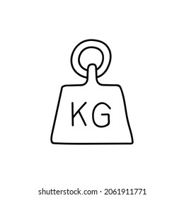 Lbs Measure Weight icon in flat black line style, isolated on white background 