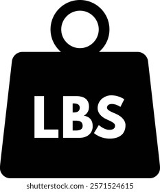 LBS measure weight icon isolated on white background . Weight icon in LBS . Vector illustration