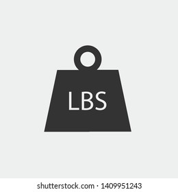 LBS weight vector icon solid grey