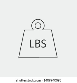 Lbs Weight Vector Icon Thin Line Stock Vector (royalty Free) 1409940098 