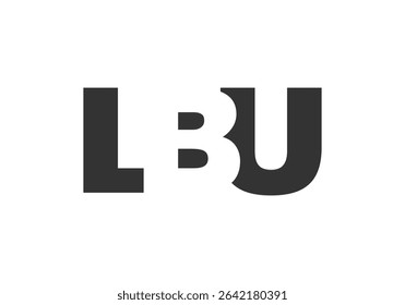 LBU logo design. Initial letter L B U bold font style for tech startups, consulting, corporate branding. Creative company name, headlines typography identity, trendy logotype. Vector illustration.