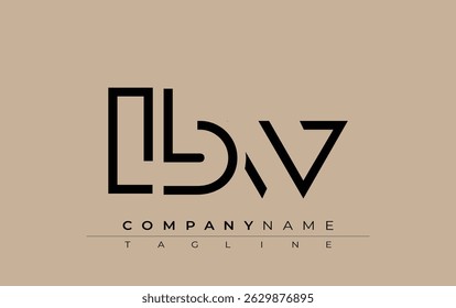 Diseño de carta abstracta LBW. Diseño moderno del logotipo del negocio con tipografía Abstractas y estilo contemporáneo