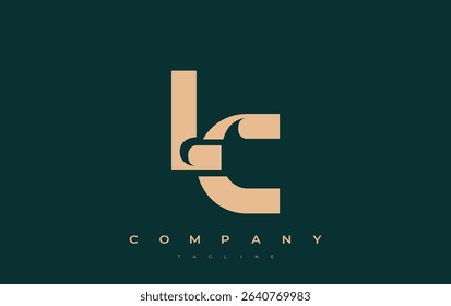 LC Abstract Geometric Logo Design. Modern and elegant logo design with simplistic typography elements, showcasing branding excellence.