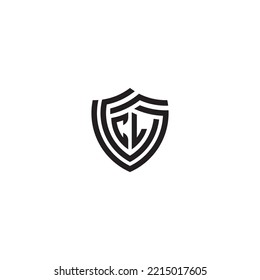 LC abstract line shield concept in high quality professional design that will print well across any print media