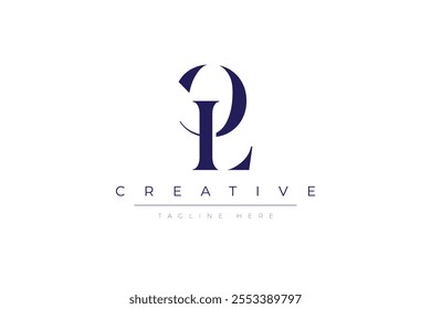 LC abstract minimalist letters Logo Monogram. It is a minimalist logo, this logo is made by combining two letters