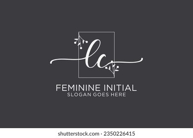 LC beauty monogram and elegant logo design handwriting logo of initial signature, wedding, fashion, floral and botanical with creative template.