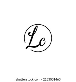 Concepto femenino de círculo LC logotipo inicial mejor para la belleza y la moda