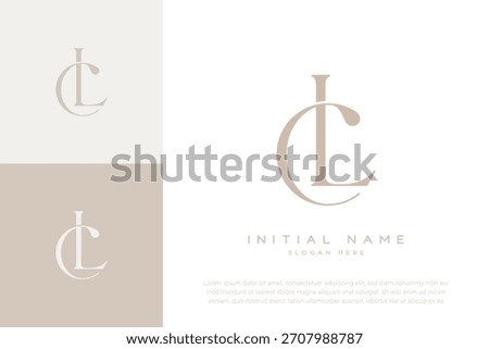 LC CL initial letter handwriting and luxury logo