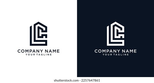LC or CL initial letter logo design vector