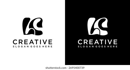 Vetor de design de logotipo com letra inicial LC ou CL