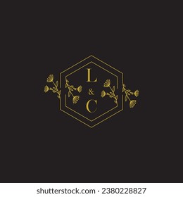 LC elegant wedding initial logo in high quality professional design that will print well across any print media