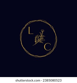 LC elegant wedding initial logo in high quality professional design that will print well across any print media