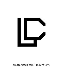 LC geometric monogram.Typographic logo with uppercase letter l and letter c. 