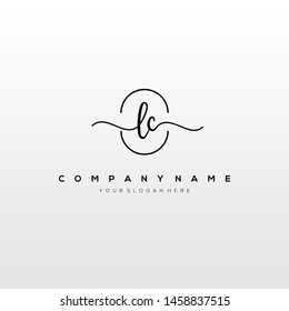 LC handwriting initial logo template vector.