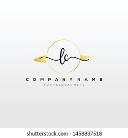 LC handwriting initial logo template vector.