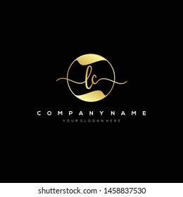 LC handwriting initial logo template vector.