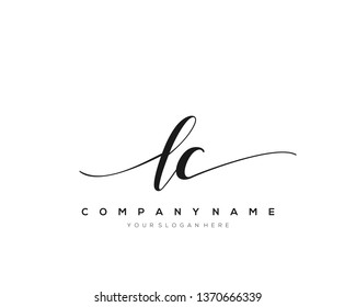 LC handwriting initial  logo vector