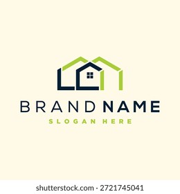 Plantilla de Vector de diseño de logotipo de concepto de hogar LC