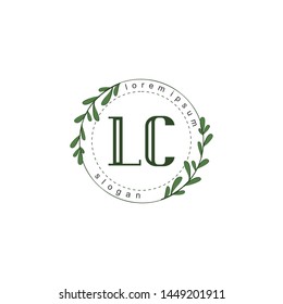 LC Initial beauty floral logo template