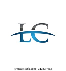 LC initial company blue swoosh logo