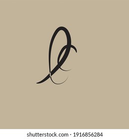 Lc initial handwriting with grey background