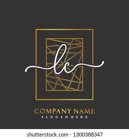 LC Initial Handwriting logo template vector