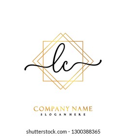 LC Initial Handwriting logo template vector