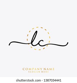 LC Initial handwriting logo template