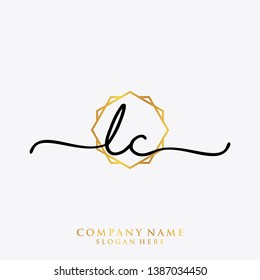 LC Initial handwriting logo template