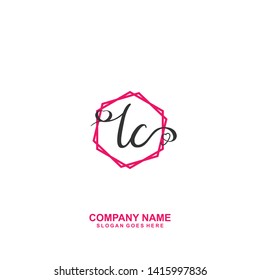 LC Initial handwriting logo vector