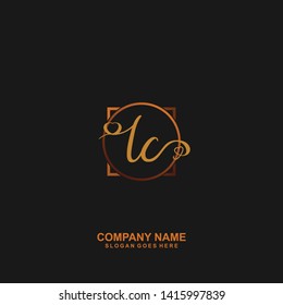 LC Initial handwriting logo vector