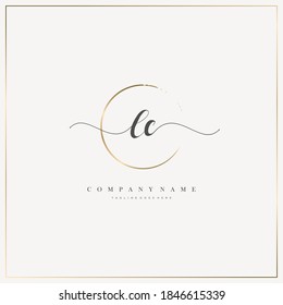 LC Initial Letter handwriting logo hand drawn template vector, logo for beauty, cosmetics, wedding, fashion and business	