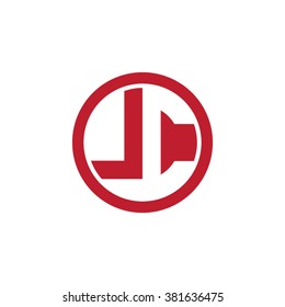 LC initial letters circle business logo red