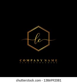 LC Initial luxury handwriting logo vector