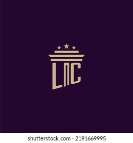 LC initial monogram logo design for lawfirm lawyers with pillar vector image